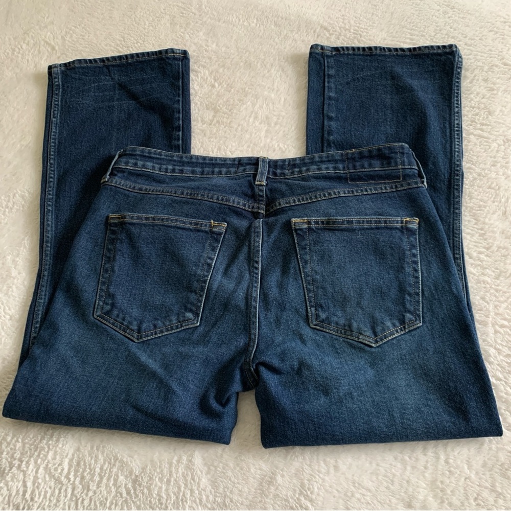 Women’s 30 AMO Denim Jane True Blue Cropped Mid Rise Flare Jeans - Picture 6 of 6